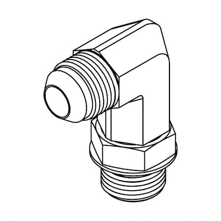 Hydraulic Fitting-Steel06MJ-08MOR 90 LONG 1.81